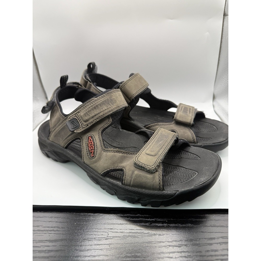 Keen Targhee III Open Toe Sandals 11 Men's Brown/Black 2-Strap Open Toe Leather
